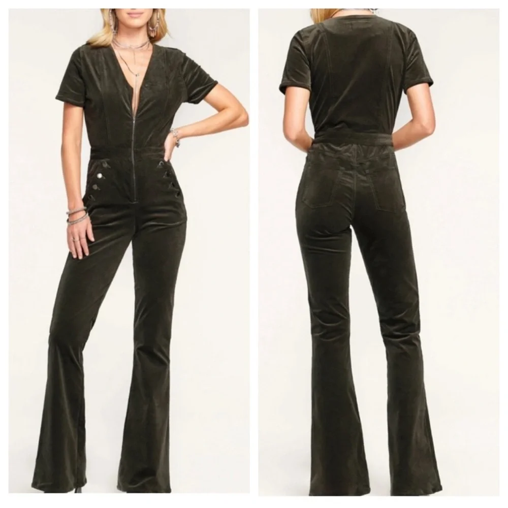 Ramy Brook Helena Velveteen Jumpsuit Black